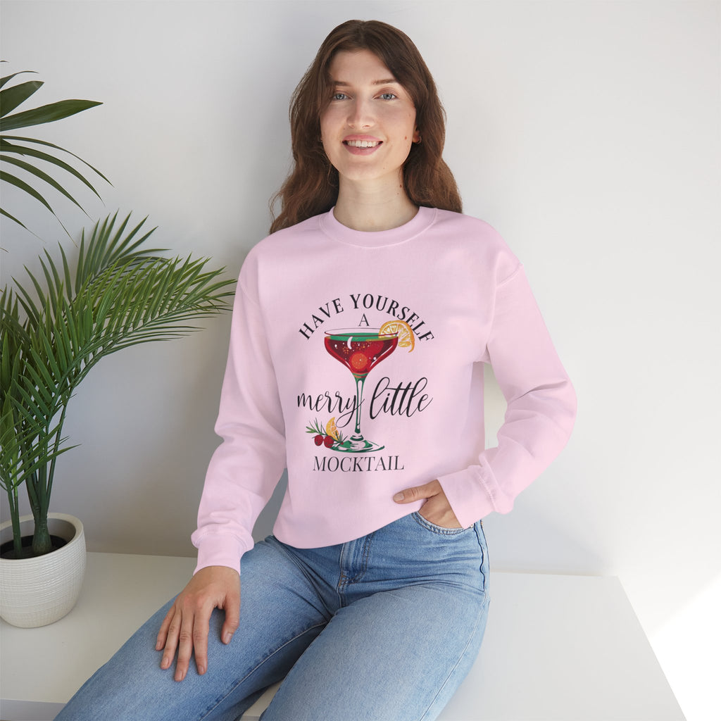 "Have Yourself a Merry Little Mocktail" holiday crewneck sweatshirt