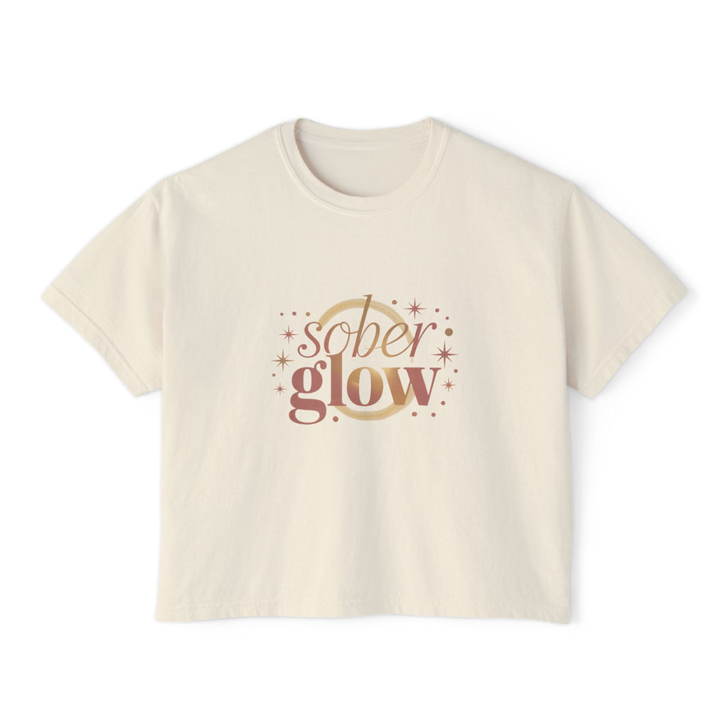 "Sober Glow" women's boxy tee