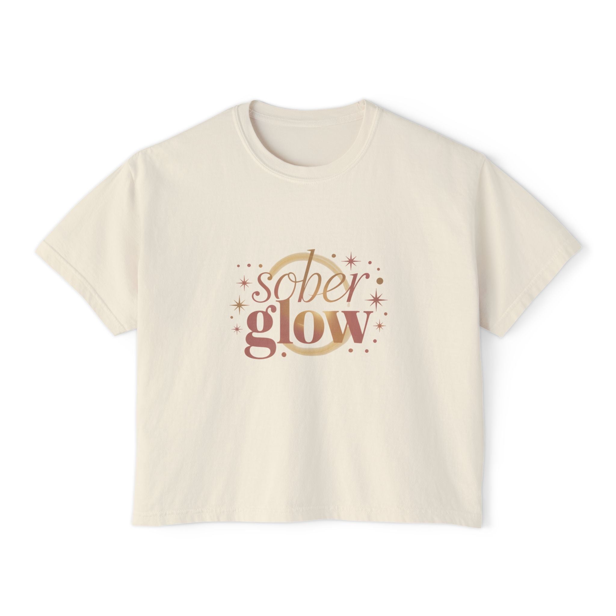 "Sober Glow" women's boxy tee