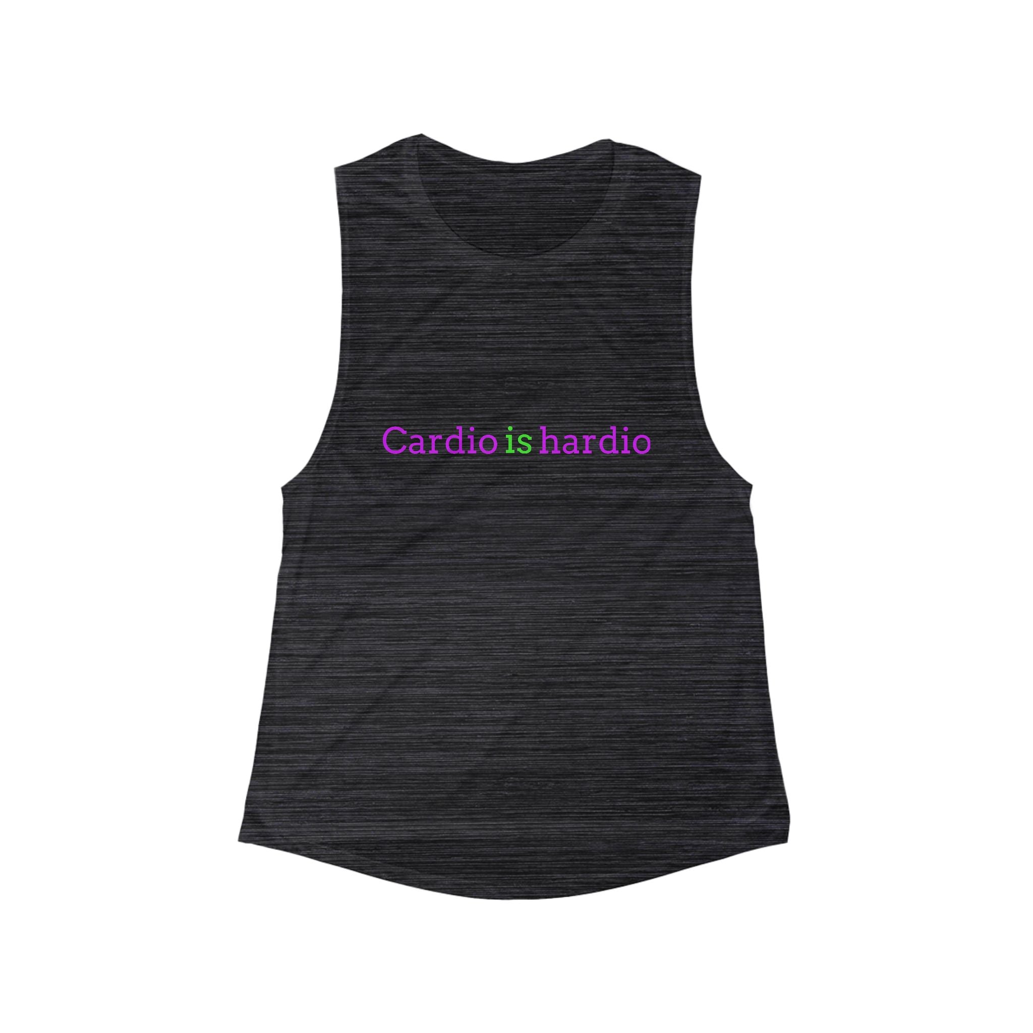 "Cardio Is Hardio" women's flowy scoop muscle tank