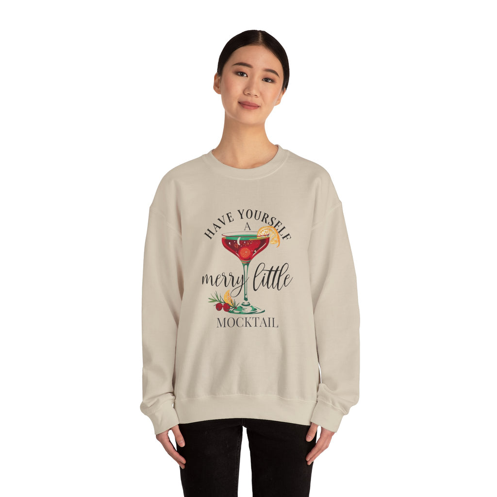 "Have Yourself a Merry Little Mocktail" holiday crewneck sweatshirt