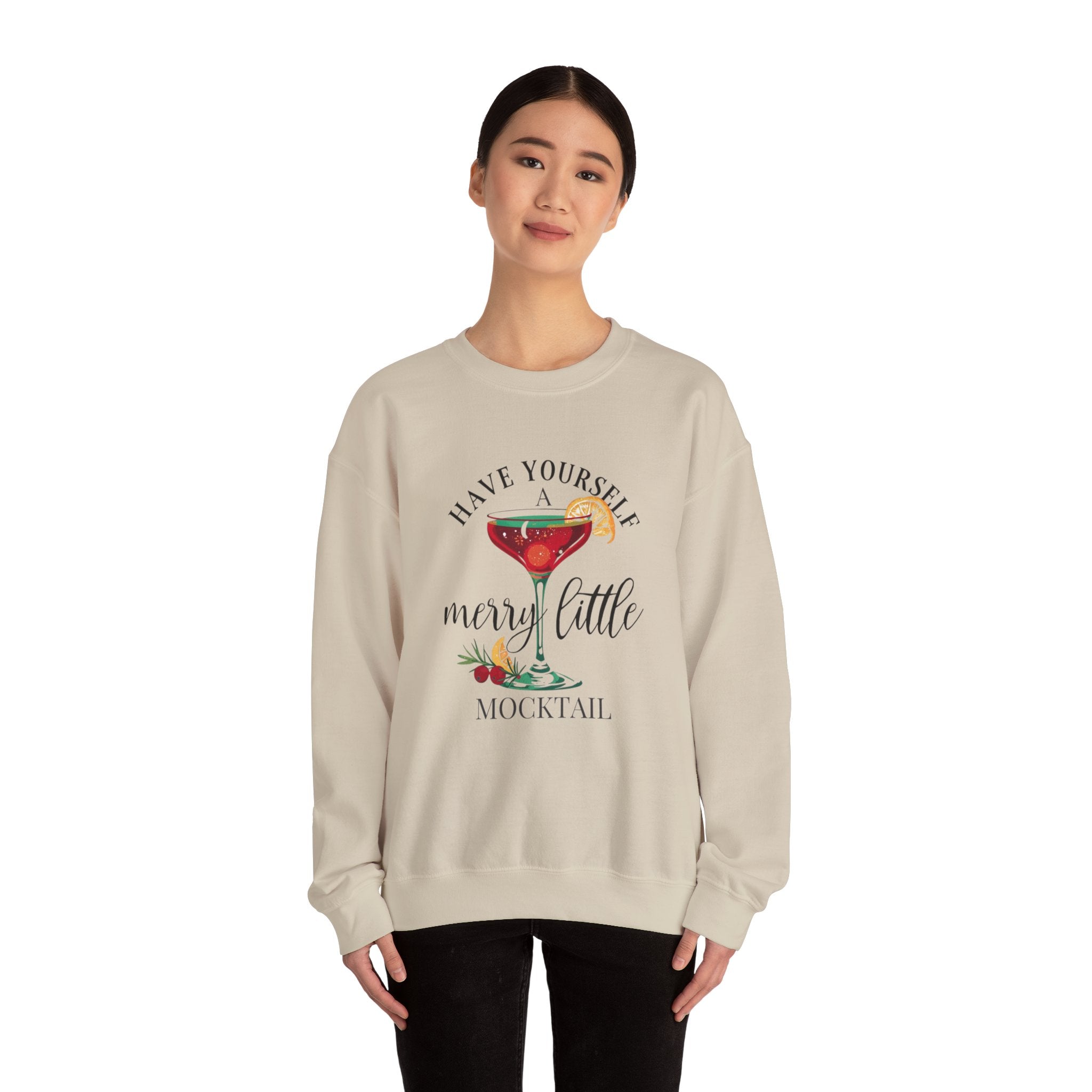 "Have Yourself a Merry Little Mocktail" holiday crewneck sweatshirt