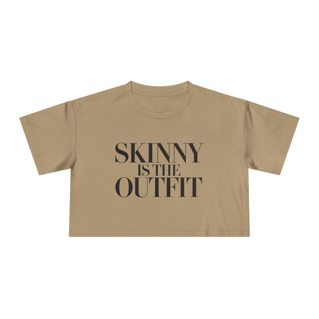 "Skinny is the outfit" fitness crop tee