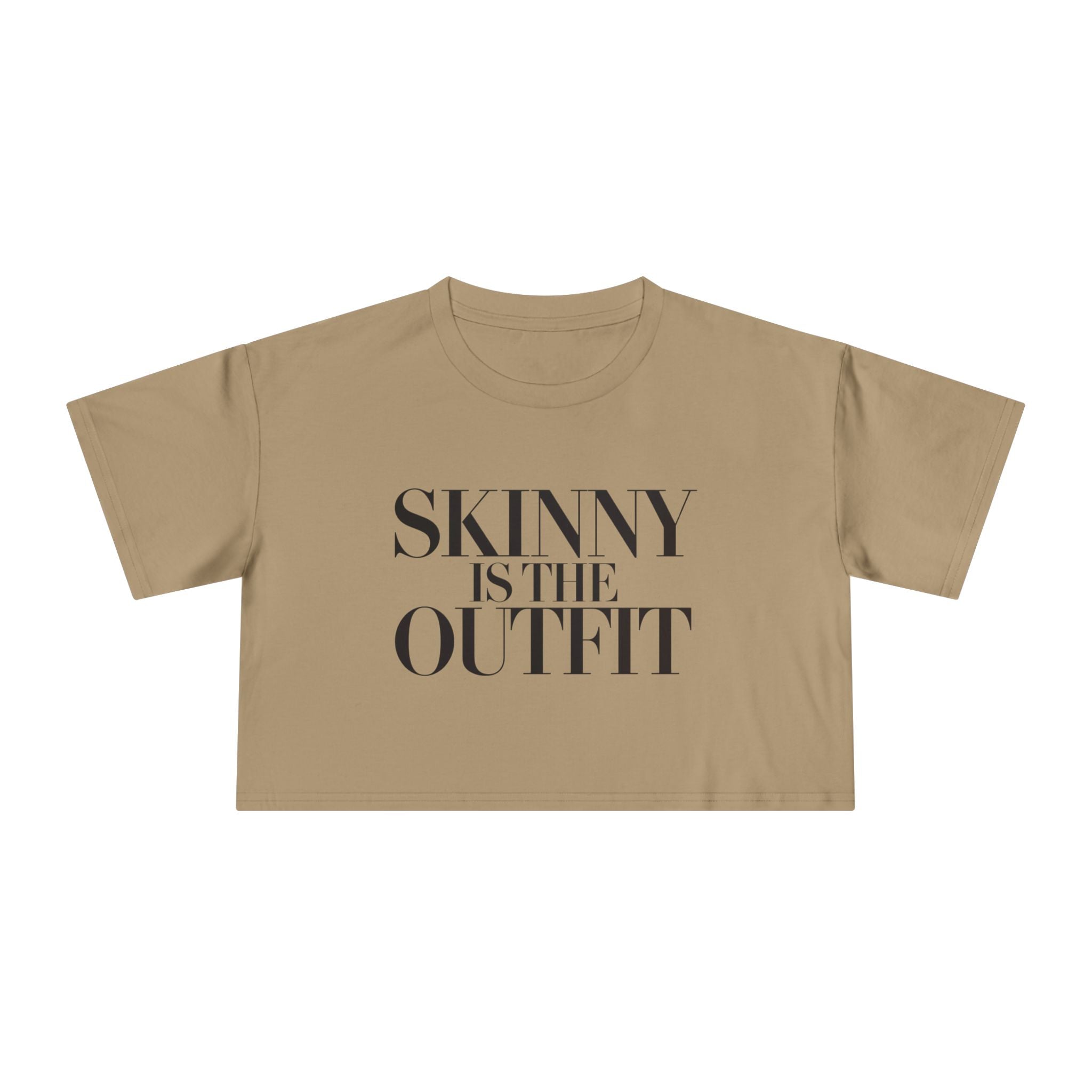"Skinny is the outfit" fitness crop tee
