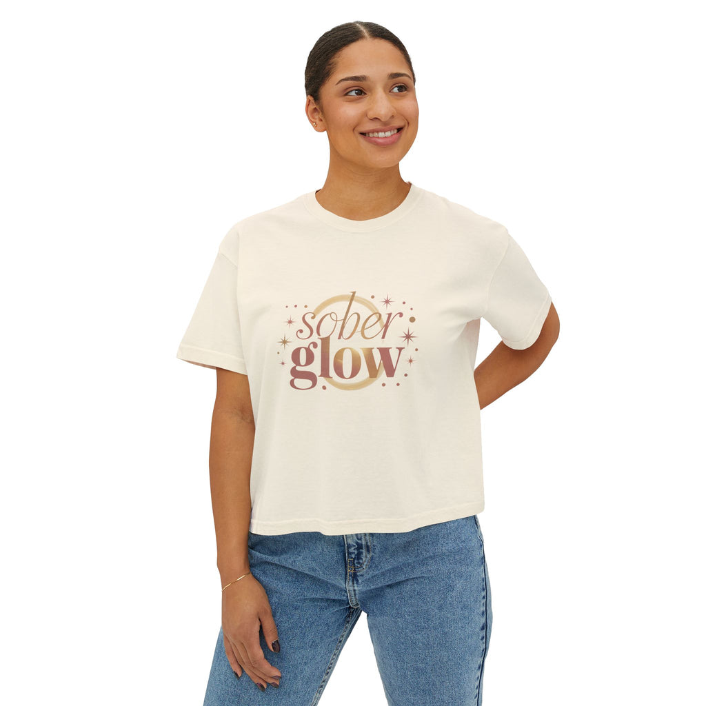 "Sober Glow" women's boxy tee