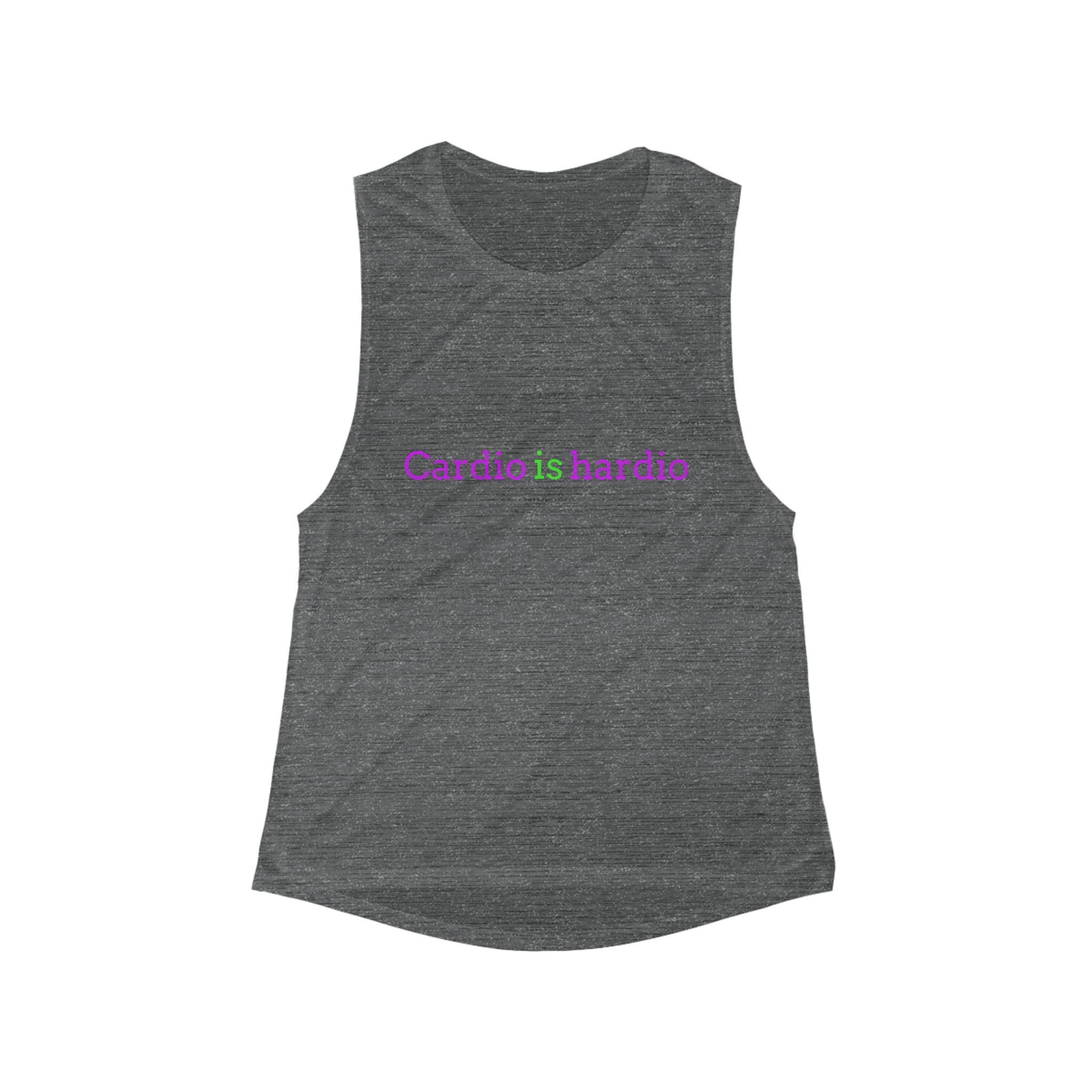 "Cardio Is Hardio" women's flowy scoop muscle tank